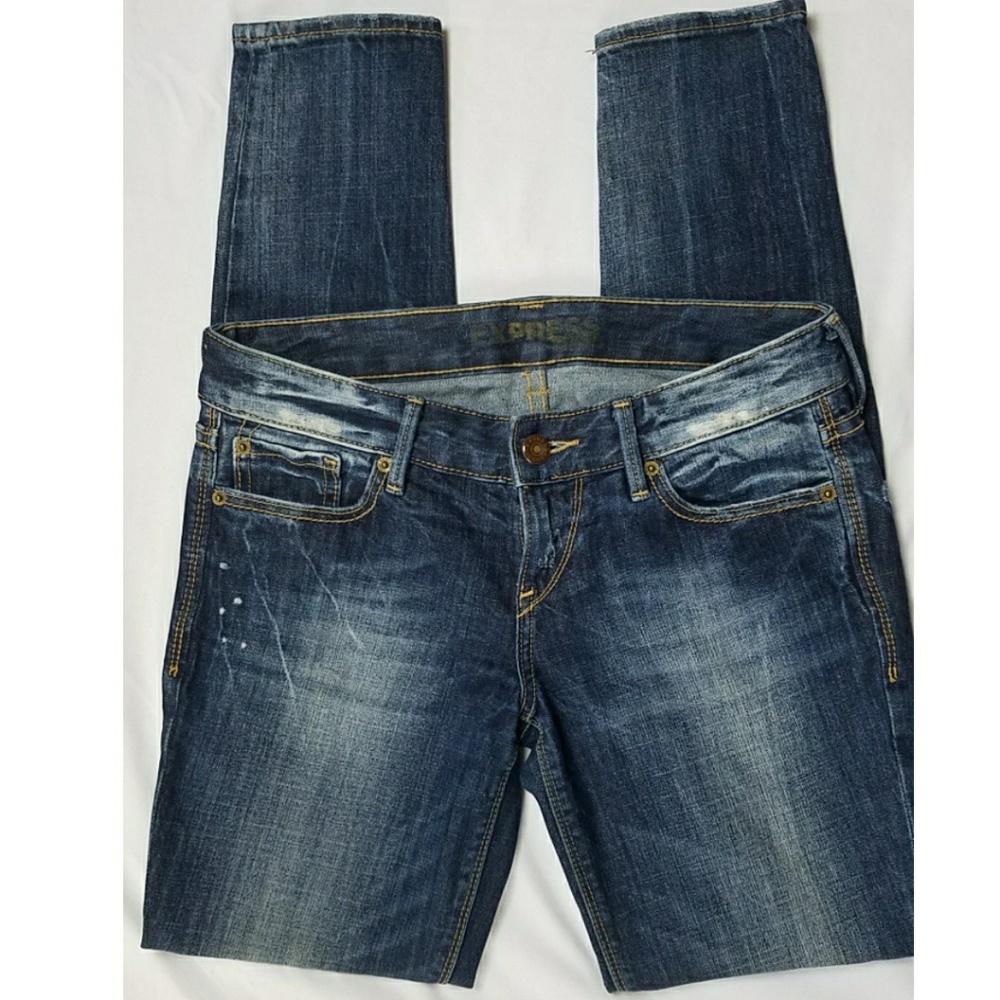 Express Distressed Blue Jeans
